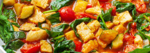 Curry z halloumi