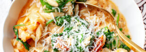 Makaron orzo z krewetkami