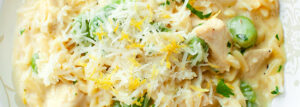 Orzo z kurczakiem i bobem