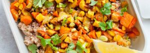 Pieczone warzywa z sosem curry