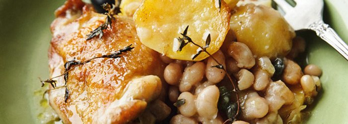 Casserole z kurczakiem, ziemniakami i fasolą
