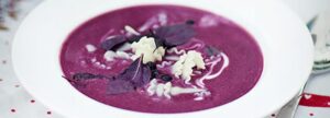Berry cold soup with mascarpone