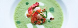Cucumber cold soup with avocado