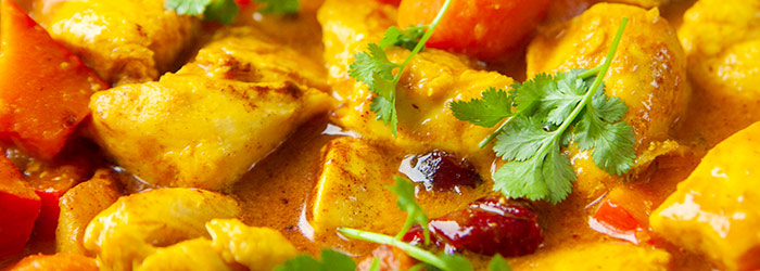 Curry z kurczakiem, dynią i żurawiną