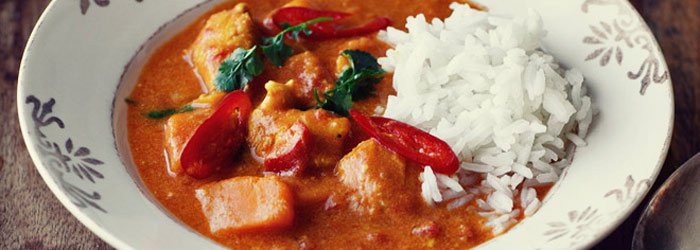 Curry z kurczakiem i dynią w pomidorowym sosie curry