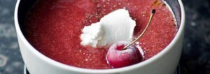 Gazpacho with cherries