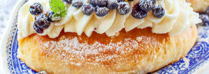 Blueberry Buns with Cream