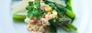 Scrambled eggs with asparagus