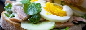 Tuna, cucumber and egg sandwich