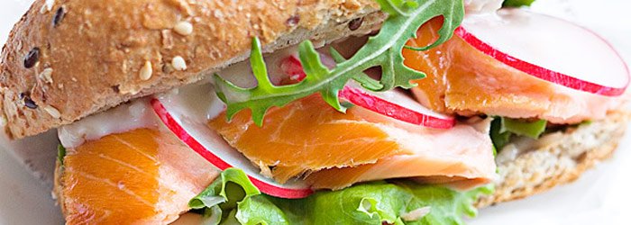Smoked Salmon Sandwich with Radish and Horseradish Cream
