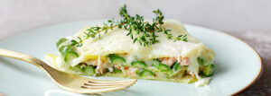Lasagne ze szparagami i łososiem