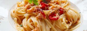 Linguine z krabem i chilli