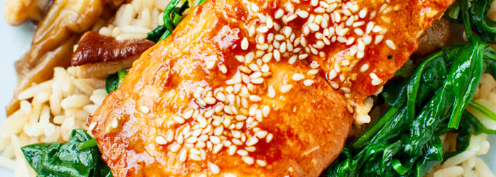 Łosoś w glazurze miso