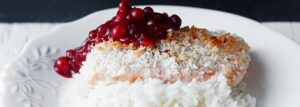 Łosoś w kokosowej panierce