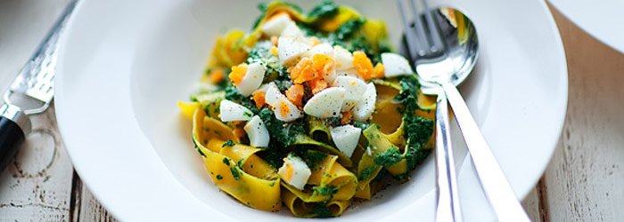 Makaron z pesto szpinakowym