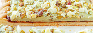 Pistachio Mazurek with Mascarpone Cream