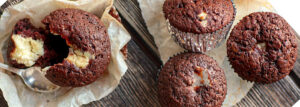 Muffinki czekoladowe z nadzieniem serowym