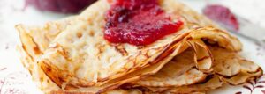 Coconut pancakes with rice flour and coconut milk