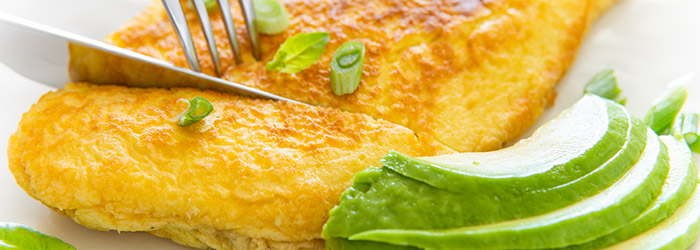 Omelet with cheese and mushrooms