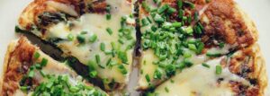 Omelet with potatoes, spinach and feta