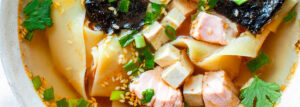 Oriental Soup with Salmon and Pasta