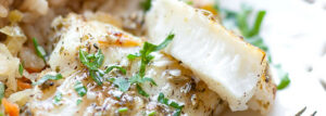 Pieczony filet z halibuta
