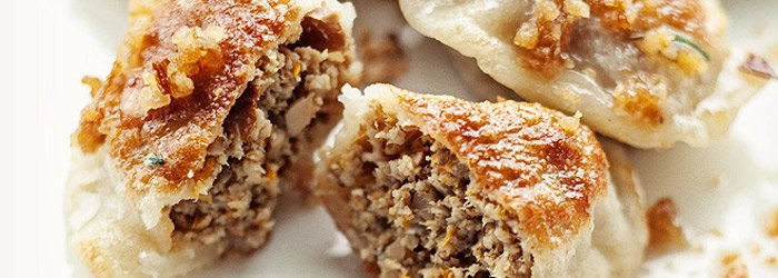 Pierogi z cielęciną i kurkami