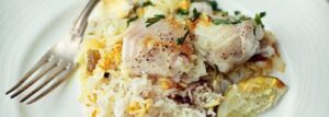 Pilaf aromatyczny z jajkiem i dorszem