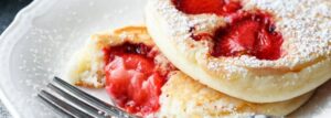 Yogurt pancakes with strawberries