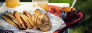 Fluffy coconut-orange pancakes