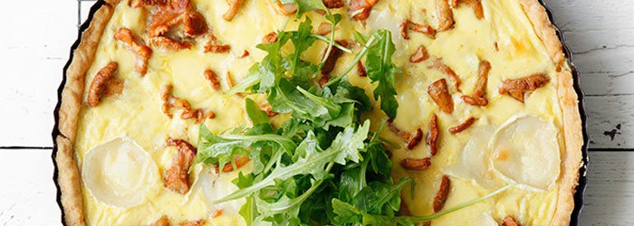Quiche z kurkami i serem