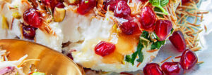 Ricotta z ciastem kataifi, granatem i pistacjami