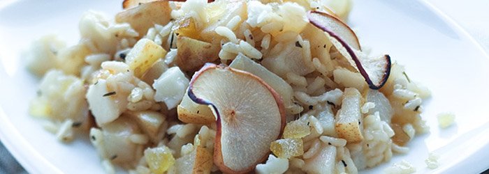 Risotto z gruszką i kandyzowanym imbirem