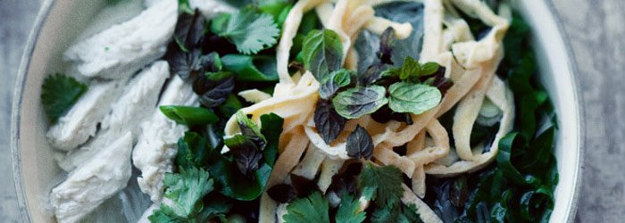 Vietnamese Broth with Chicken and Omelet