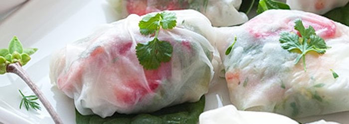 Salad in White Crepes