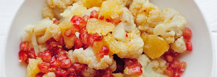 Salad with Cauliflower, Pomegranate and Orange
