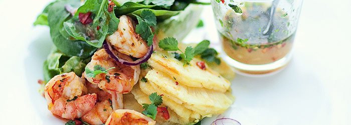 Shrimp, Pineapple and Red Onion Salad