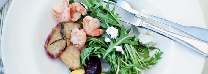 Shrimp, Roasted Vegetables and Mango Salad
