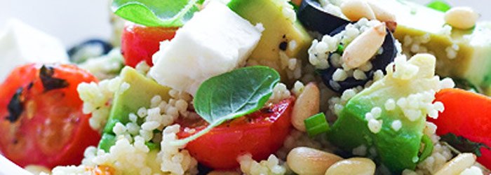 Couscous Salad with Avocado, Feta and Cherry Tomatoes