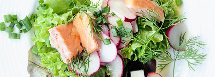 Smoked Salmon, Radish, Feta and Dill Salad
