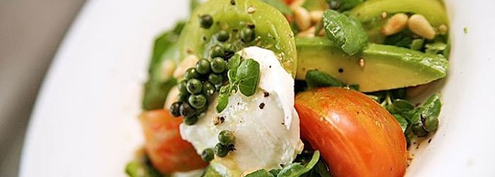 Tomato, mozzarella and avocado salad
