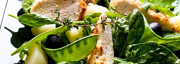 Salad with Spinach, Chicken and Potatoes