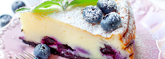 Sernik mascarpone z borówkami