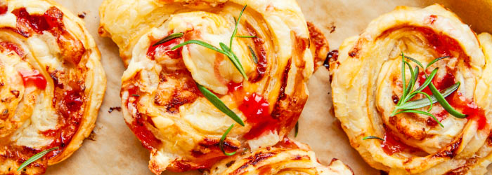 Puff Pastry Spirals with Cranberry and Brie