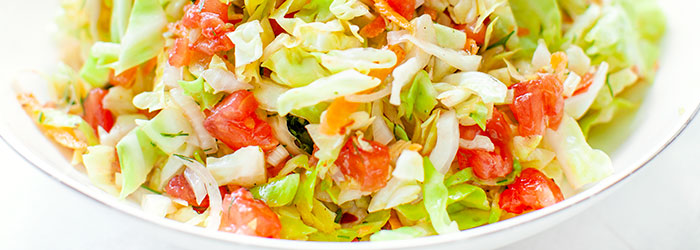 Young Cabbage and Tomato Salad