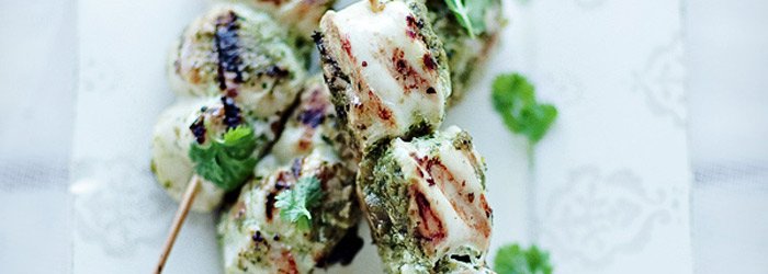 Szaszłyki z kurczaka z pesto paprykowym (z grillowanej papryki)