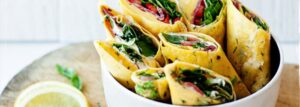 Wraps with thin herb omelets