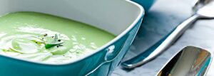 Wonderful cold soup with avocado