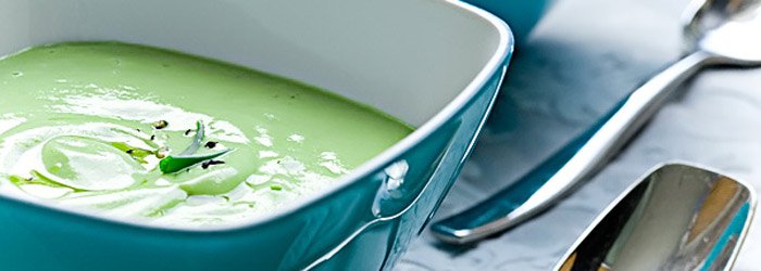 Wonderful cold soup with avocado