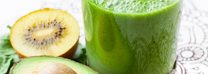 Green spinach and avocado smoothie